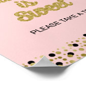 Gold Foil Script Abschluss ist Sweet Grad Sign Poster (Ecke)