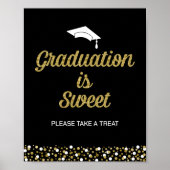 Gold Foil Script Abschluss ist Sweet Grad Sign Poster (Vorne)