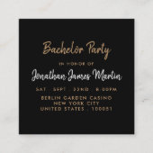 Gold Foil & Script Bachelor Party Ticket Einladung (Vorderseite)