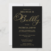 Gold Foil Script Brunch und Bubbly Brautparty Einladung (Vorderseite)