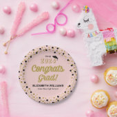 Gold Foil Script Confetti Glückwunschs Grad Pink P Pappteller (Party)