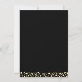 Gold Foil Script Confetti Graduation Party Black Einladung (Rückseite)