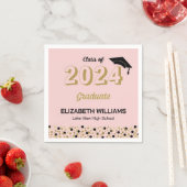 Gold Foil Script Confetti Graduation Party Pink Serviette (Beispiel)