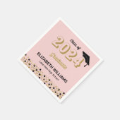 Gold Foil Script Confetti Graduation Party Pink Serviette (Ecke)