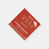 Gold Foil Script Confetti Graduation Party Red Serviette (Ecke)