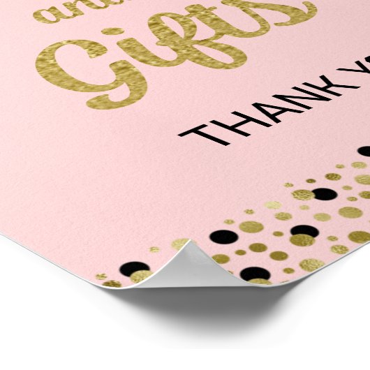 Gold Foil Script Confetti Karten und Geschenke Gra Poster (Ecke)