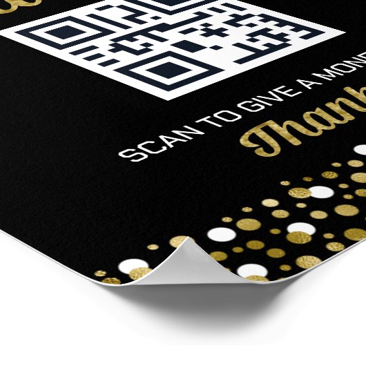 Gold Foil Script Confetti Tipp zum Graduate Sign Poster (Ecke)