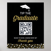 Gold Foil Script Confetti Tipp zum Graduate Sign Poster (Vorne)