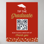 Gold Foil Script Confetti Tipp zum Graduate Sign Poster (Vorne)