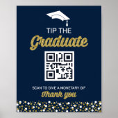 Gold Foil Script Confetti Tipp zum Graduate Sign Poster (Vorne)