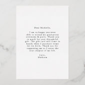 Gold Foil Script Foto Abschluss Danke Karte (Rückseite)