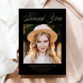 Gold Foil Script Foto Abschluss Danke Karte