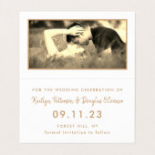 Gold Foil & Script Foto Save the Date Karte (Innenseite Aufgefaltet)