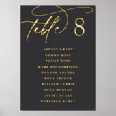 Gold Foil Script Framable Guest Names Tischnummer Foliendrucke (Vorderseite)