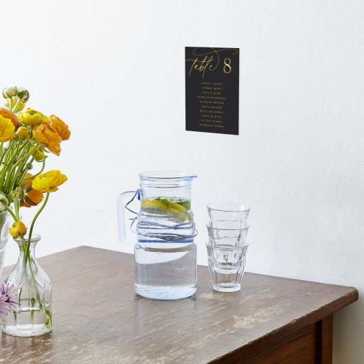 Gold Foil Script Framable Guest Names Tischnummer Foliendrucke (Ablage(Küche))