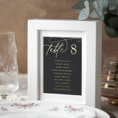 Gold Foil Script Framable Guest Names Tischnummer Foliendrucke