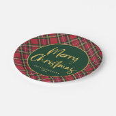 Gold Foil Script Frohe Weihnachtsfeier Pappteller (Schrägansicht)