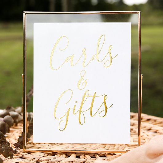 Gold Foil Script Hochzeitskarten und Geschenkzeich Foliendrucke