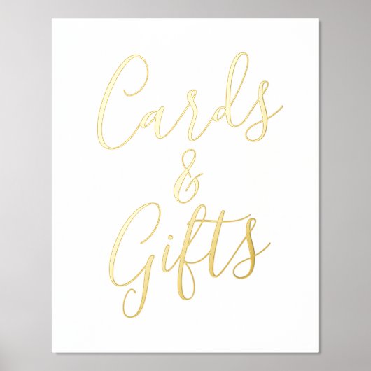 Gold Foil Script Hochzeitskarten und Geschenkzeich Foliendrucke (Vorderseite)