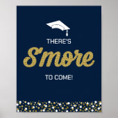 Gold Foil Script S'more Confetti Blue Grad Sign Poster (Vorne)