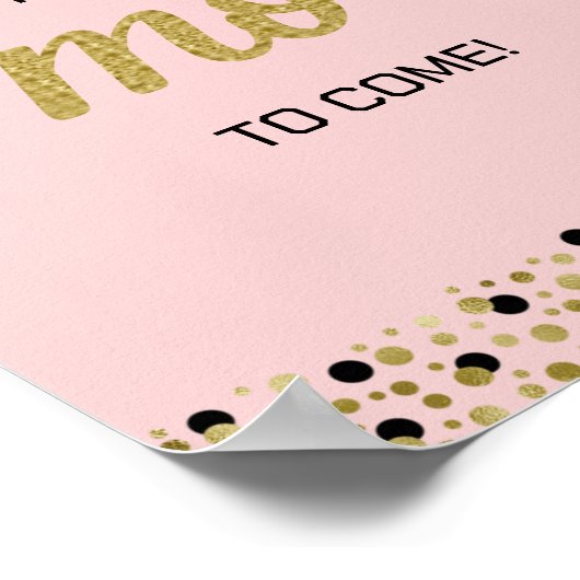 Gold Foil Script S'more Confetti Pink Grad Sign Poster (Ecke)