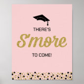 Gold Foil Script S'more Confetti Pink Grad Sign Poster (Vorne)