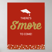 Gold Foil Script S'more Confetti Red Grad Sign Poster (Vorne)
