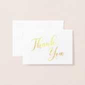 Gold Foil Script Thank You Folienkarte (Vorderseite mit Umschlag)