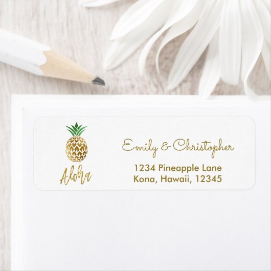 Gold Foil Script Wedding Aloha Pineaple (Insitu)