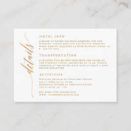 Gold Foil Script Wedding Details Eintrittskarte Begleitkarte