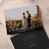 Gold Foil Script Wedding Foto Danke Karte