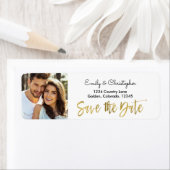 Gold Foil Script Wedding Save the Date Foto (Insitu)