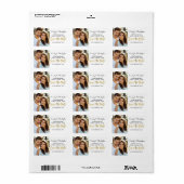 Gold Foil Script Wedding Save the Date Foto Adressaufkleber (Vorne)