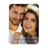 Gold Foil Script Wedding Save the Date Magnet (Vertikal)