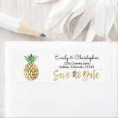 Gold Foil Script Wedding Save the Date Pineape (Insitu)