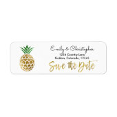 Gold Foil Script Wedding Save the Date Pineape (Vorne)