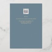 GOLD FOIL Sea Glass Blue Modern All-in-1 Wedding Folieneinladung (Rückseite)