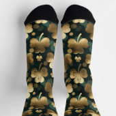 Gold Foil Shamrock Pattern St. Patrick's Day Socken (Oben)