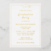 Gold Foil Shiny Luxury Graduation Party Einladung (Vorderseite)