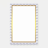 Gold Foil Silver Grau Zickzack Zigzag Muster Post-it Klebezettel (Vorderseite)