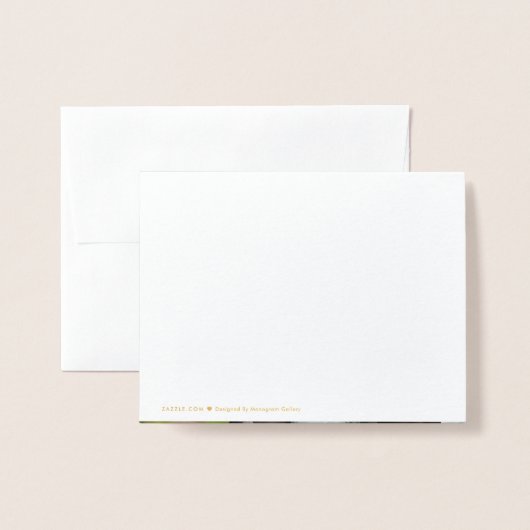 Gold Foil Simple Script Wedding Danke Foto Folienkarte (Rückseite mit Umschlag)