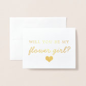 Gold Foil Skript wird Sie Blumen Girl Card Folienkarte (Vorderseite mit Umschlag)