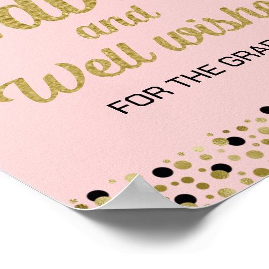 Gold Foil Skriptberatung und Gut wünscht Grad Sign Poster (Ecke)