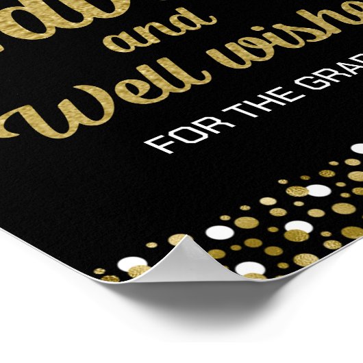 Gold Foil Skriptberatung und Gut wünscht Grad Sign Poster (Ecke)