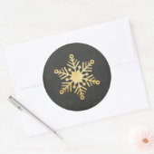 Gold Foil Snowflake Weihnachtskleber Runder Aufkleber (Umschlag)