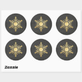 Gold Foil Snowflake Weihnachtskleber Runder Aufkleber (Blatt)