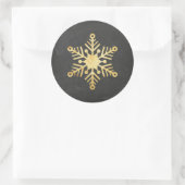 Gold Foil Snowflake Weihnachtskleber Runder Aufkleber (Tasche)