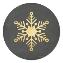 Gold Foil Snowflake Weihnachtskleber
