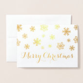 Gold Foil Snowflakes Frohe Weihnachten Folienkarte (Vorderseite mit Umschlag)