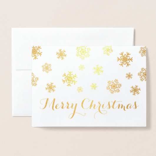 Gold Foil Snowflakes Frohe Weihnachten Folienkarte (Vorderseite mit Umschlag)